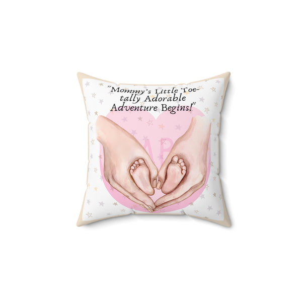 Mommy's Little Toy Personalized Square Pillow - Baby Gift with Double-Sided Print | 100% Polyester | Concealed Zipper