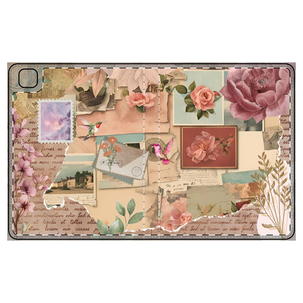 Vintage Floral Collage iPad Folio Case 🌸📜
