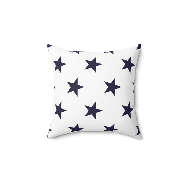 Black Star Spun Polyester Square Pillow - Stylish Decor, Double-Sided Print, Multiple Sizes Double sided print Pillow