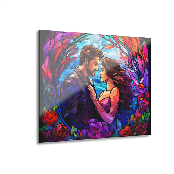 🌹 Lovers in Stained Glass - Acrylic Print 🌹