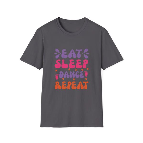 Cute Eat Sleep Dance Repeat Design Men Women Kids Dancers T-Shirt Unisex Softstyle T-Shirt