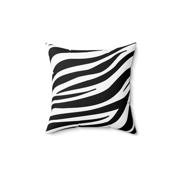 Zebra Line Print Spun Polyester Square Pillow - Bold Home Decor, Double-Sided Print, Multiple Sizes Double sided print Pillow