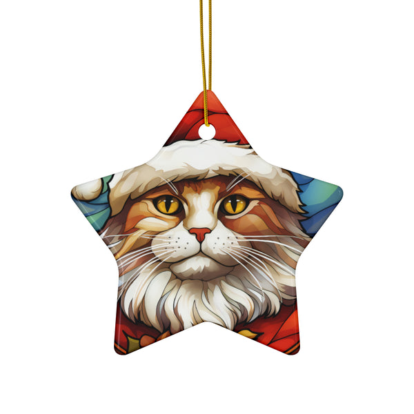 🎄 Cat Christmas Ornament – Snowflake Shape 🐾