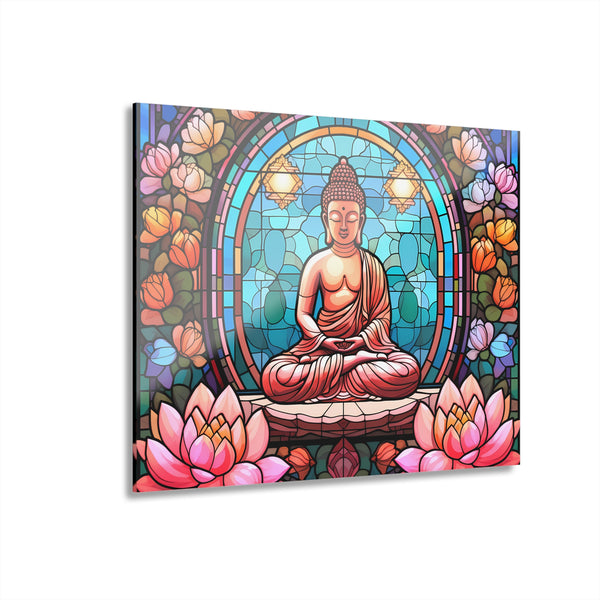 🧘 Buddha Stained Glass Acrylic Print 🌸