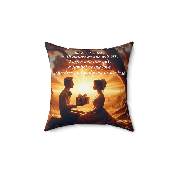 Cozy Spun Polyester Square Pillow - 14x14 Inches, Double-Sided Print, Indoor Decor Accent, Polyester Square Pillow
