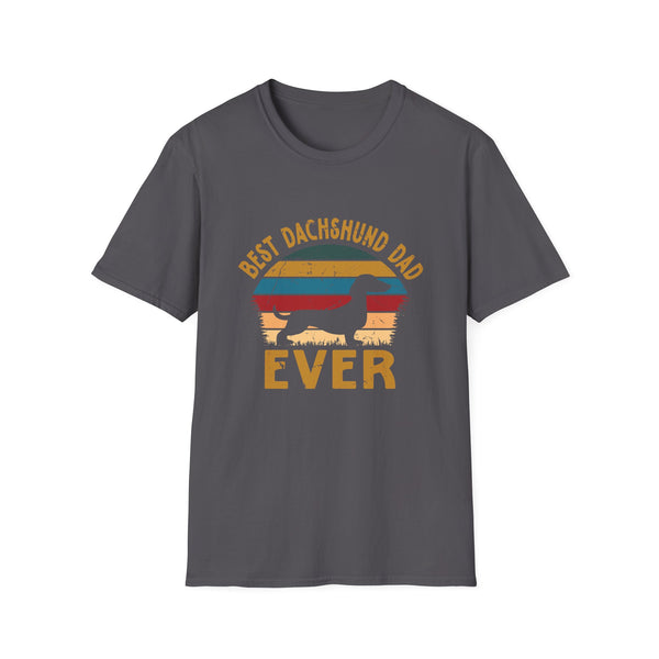 Best Dachshund Dad Ever Funny Weiner Dog Men Gifts Unisex Softstyle T-Shirt