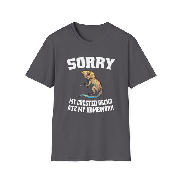 Crested Gecko Pet Sorry My Crested Gecko Ate My Homework Unisex Softstyle T-Shirt