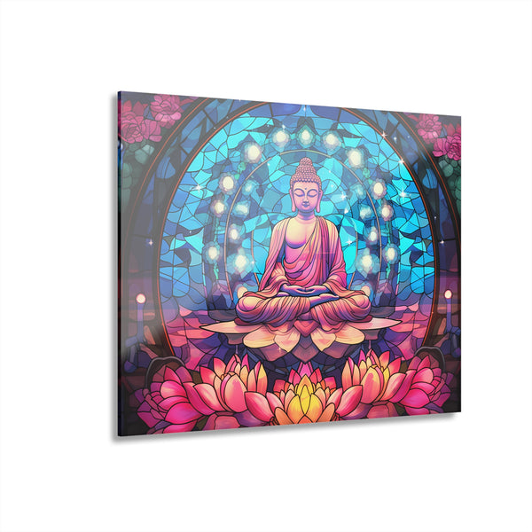 🧘 Buddha Stained Glass Acrylic Print 🌸