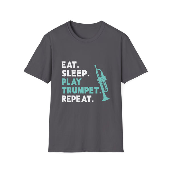Cool Trumpet Art Silhouette Funny Brass Slogan Unisex Softstyle T-Shirt