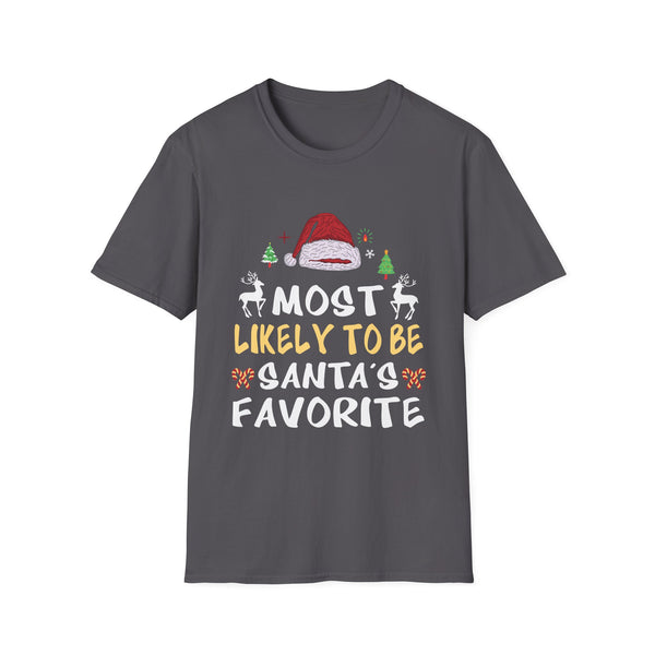 Most Likely To Be Santa's Favorite Christmas Family Matching Unisex Softstyle T-Shirt