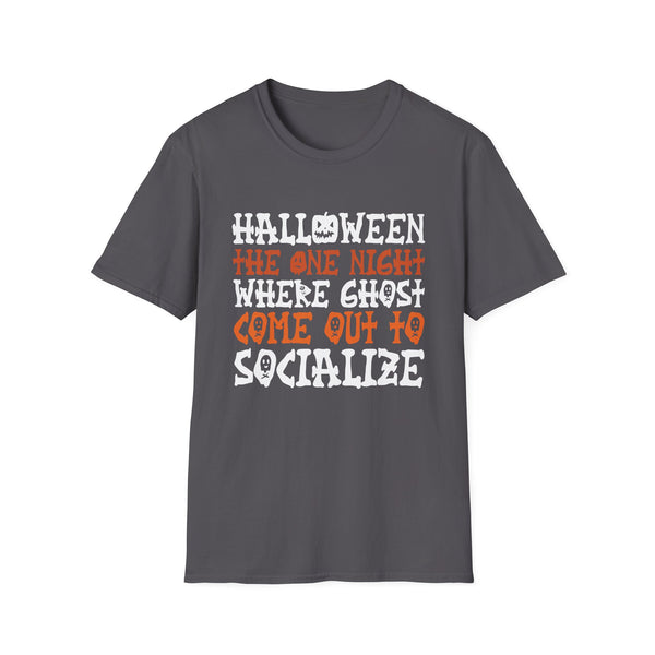 Funny Ghosts come out to socialize for Halloween Lovers Unisex Softstyle T-Shirt