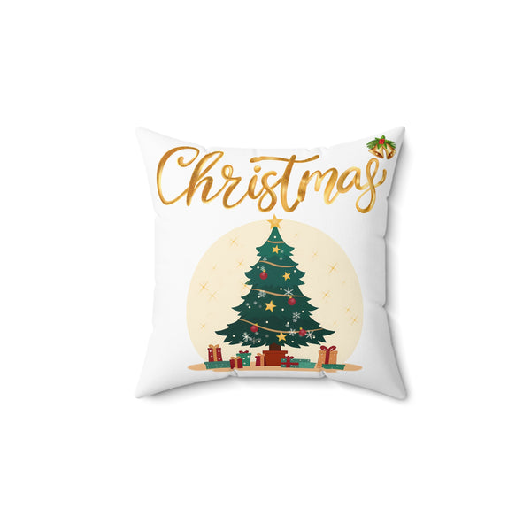 Christmatch Spun Polyester Square Pillow, Festive Decorative Cushion, Double-Sided Print, Holiday Home Decor Pillow, Zippered Cover