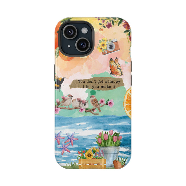 Happy Life Bloom Magnetic Tough Case 🌸🍊