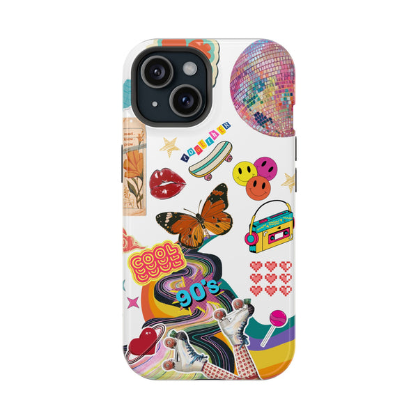 Retro Vibes 90's Sticker Collage Magnetic Tough Case ๐โจ