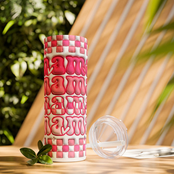 💖 "Mama, Mama, Mama" 20oz Skinny Tumbler – Bold Pink Design 💕