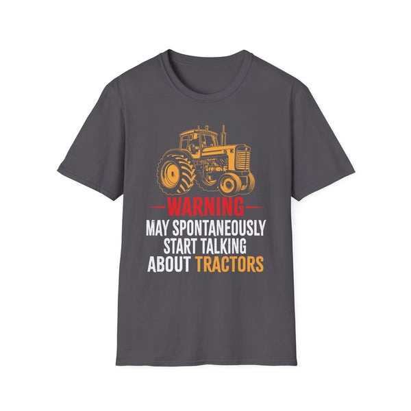 Funny slogan and green tractor_ farmer loves farming Unisex Softstyle T-Shirt