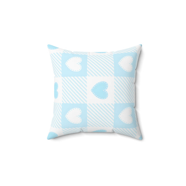 Love Heart Spun Polyester Square Pillow - Romantic Home Decor, Double-Sided Print, Multiple Sizes, Double sided print