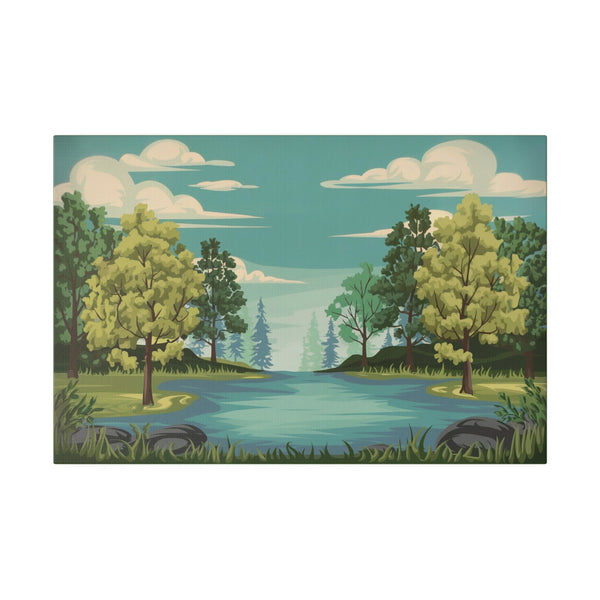 🌲 Serene Landscape Canvas Art – Eco-Friendly Home Decor 🌿