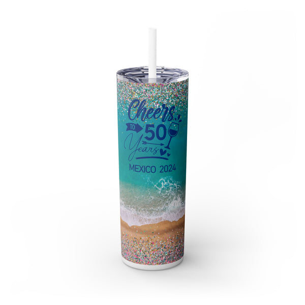 🎉 "Cheers to 50 Years" Custom Beach Tumbler – 20oz 🌊