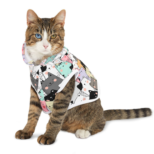 🐾 Playful Cat Face Pet Hoodie – Fun, Colorful, and Cozy! 🐱