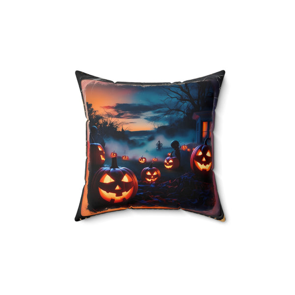 Horror Halloween Spun Polyester Square Pillow - Creepy Decor
