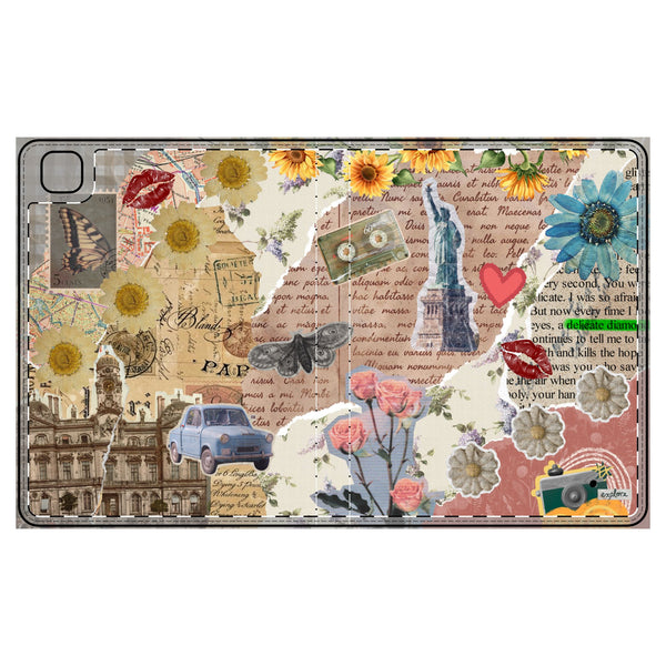 Vintage Collage Art iPad Folio Case 📜💐