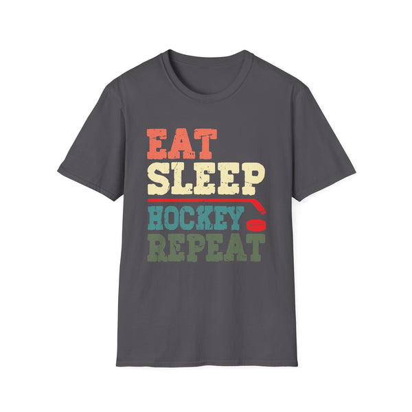 Eat Sleep Hockey Repeat funny retro vintage Unisex Softstyle T-Shirt