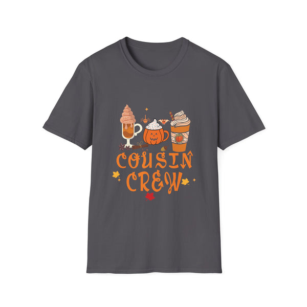 Cousin Crew Halloween Pumpkin Latte Coffee Lover Fall Season Unisex Softstyle T-Shirt