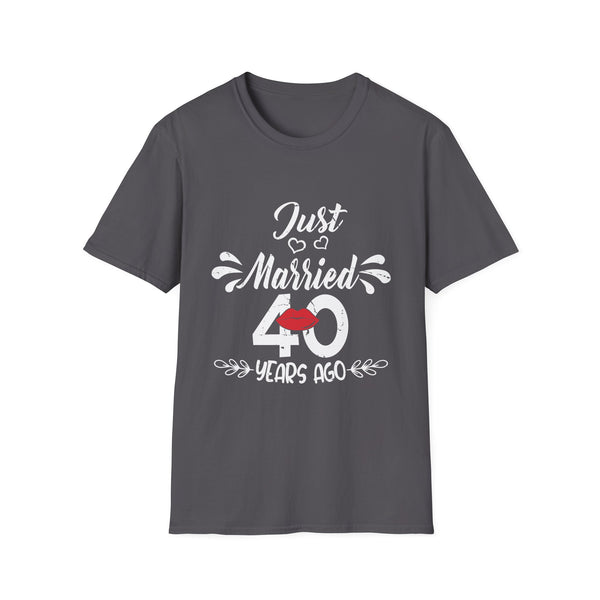 Funny 40th Wedding Anniversary - Just Married 40 Years Ago Unisex Softstyle T-Shirt