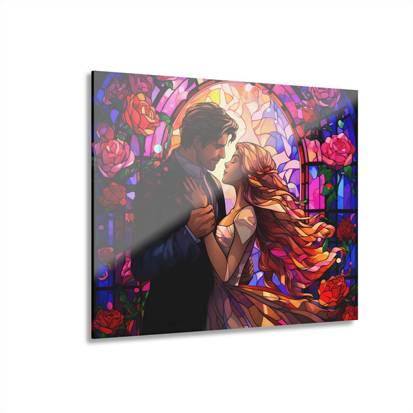 🌹 Romantic Stained Glass Couple Acrylic Print 🌹