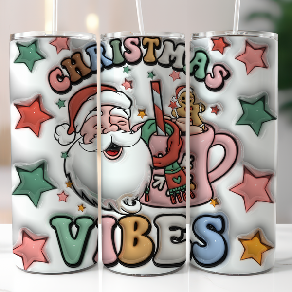 🎄 Christmas Vibes Skinny Tumbler 🎅✨