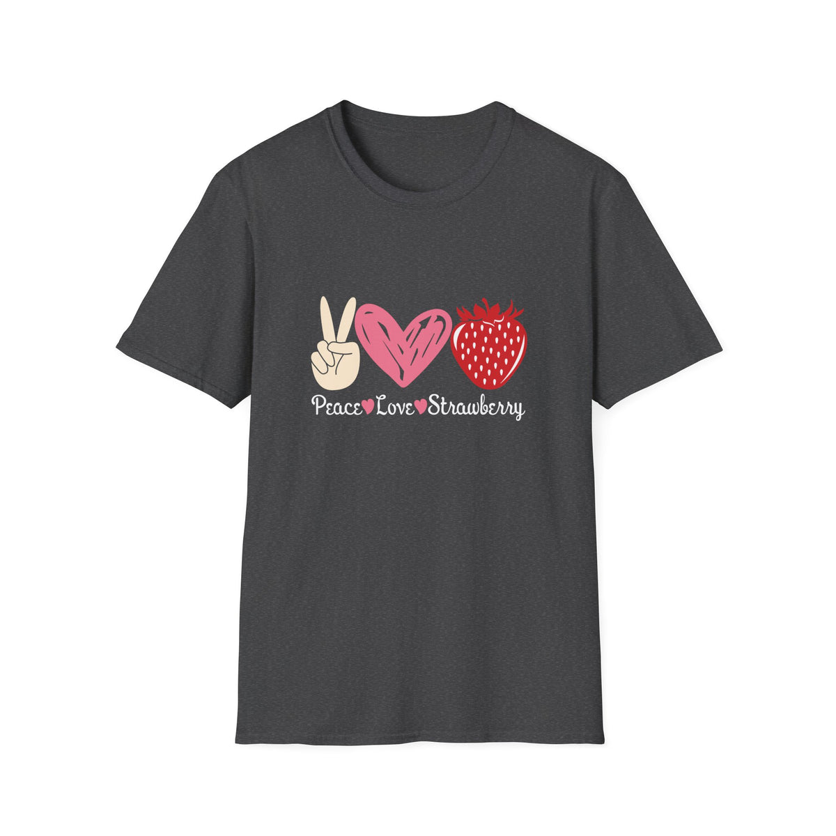 Peace Love Strawberry Farmer Strawberries Lover Berry Fruits  Unisex Softstyle T-Shirt
