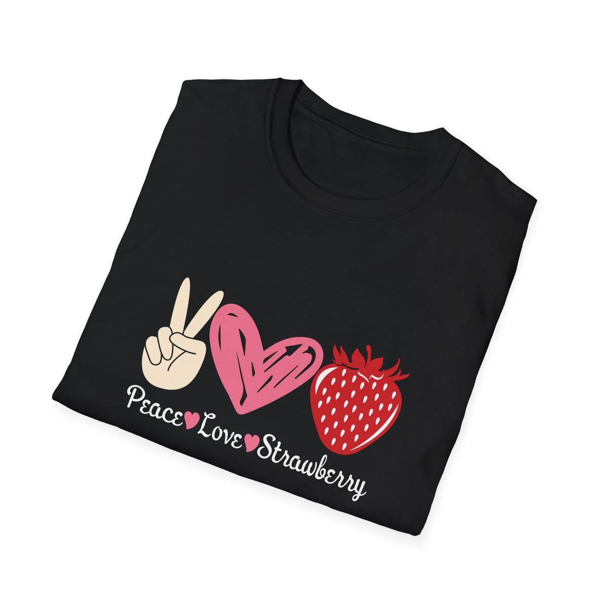 Peace Love Strawberry Farmer Strawberries Lover Berry Fruits  Unisex Softstyle T-Shirt