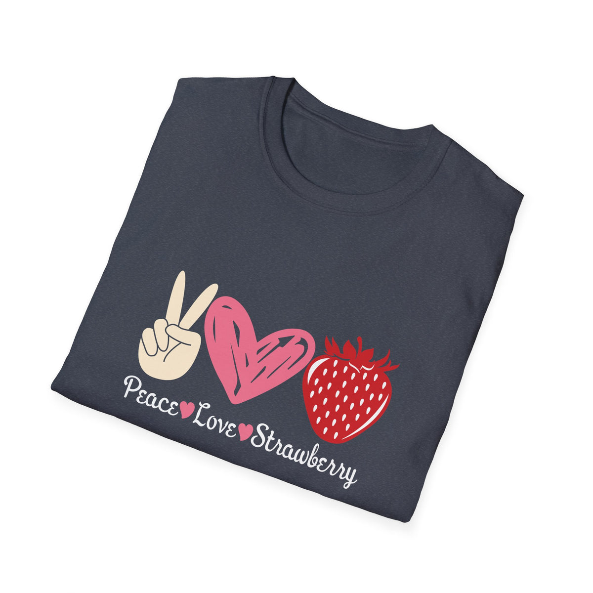 Peace Love Strawberry Farmer Strawberries Lover Berry Fruits  Unisex Softstyle T-Shirt